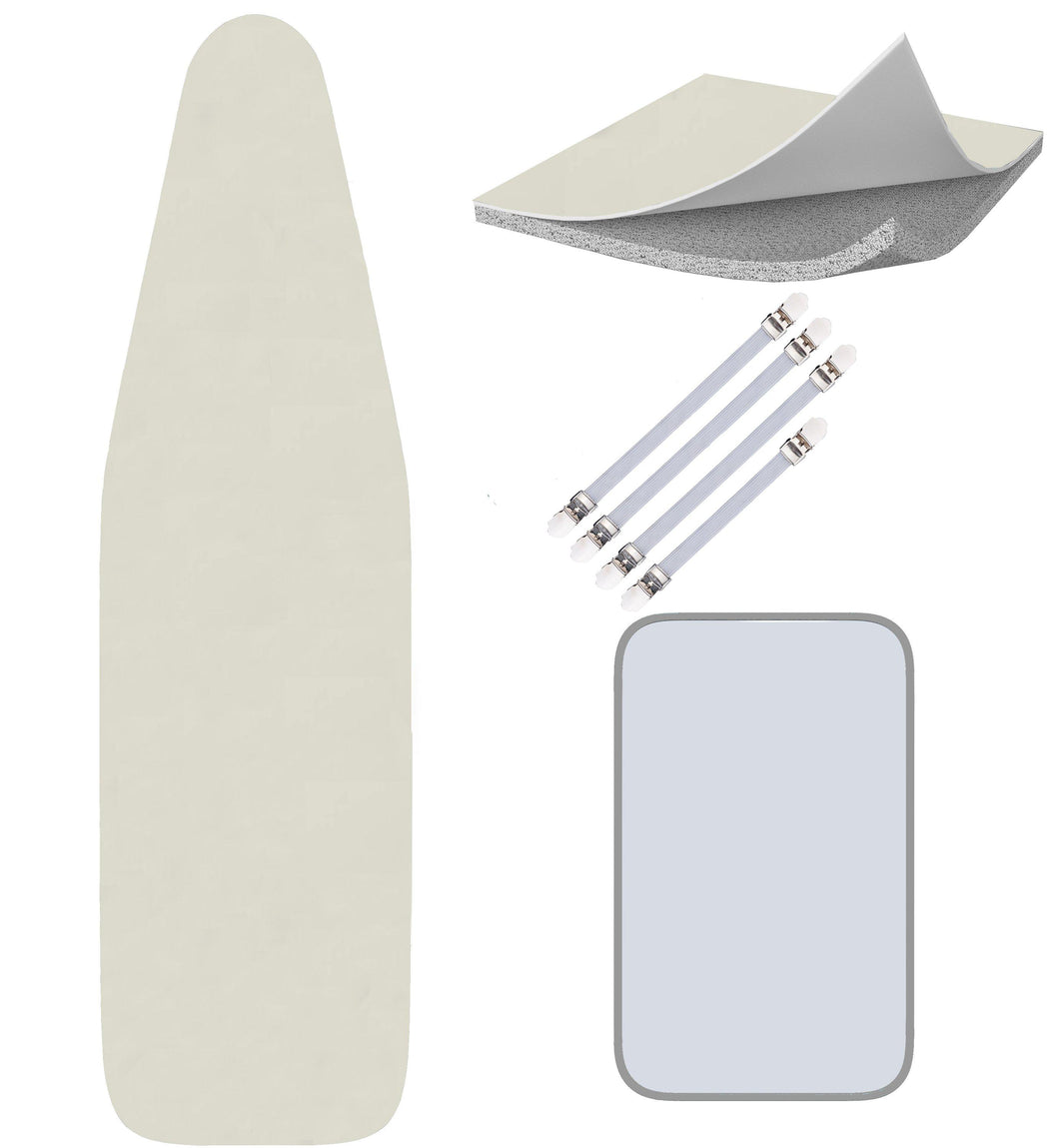 Ironing Board Cover - Scorch Proof with Bonus Adjustable Fasteners and Protective Mesh (15