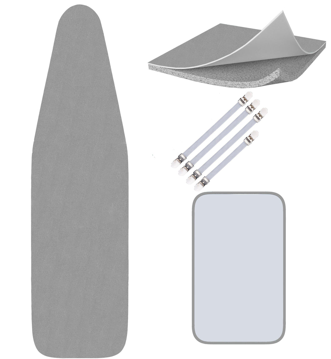 Silicone Ironing Board Cover - Scorch Proof with Bonus Adjustable Fasteners and Protective Mesh (15