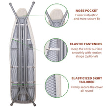 Load image into Gallery viewer, Ironing Board Cover - Scorch Proof with Bonus Adjustable Fasteners and Protective Mesh (15&quot; X 54&quot; - Beige)
