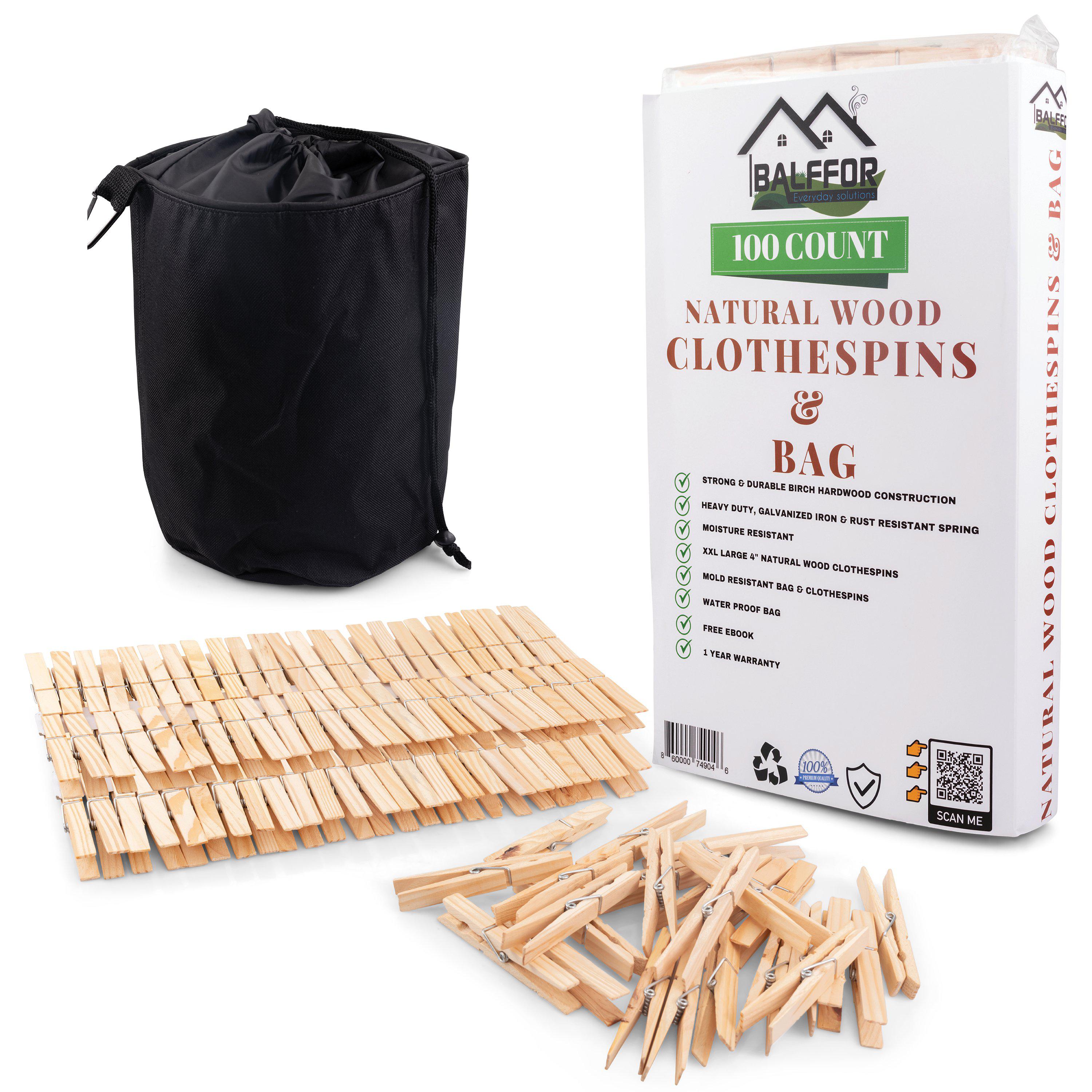 Buy Whitmor Wooden Spring Clothespins Natural